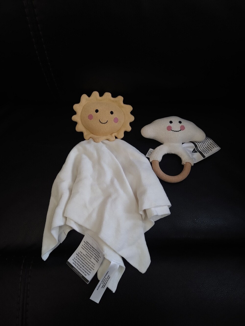 Infant UGG Set Sun & Cloud Rattle Lovey/Security Blanket